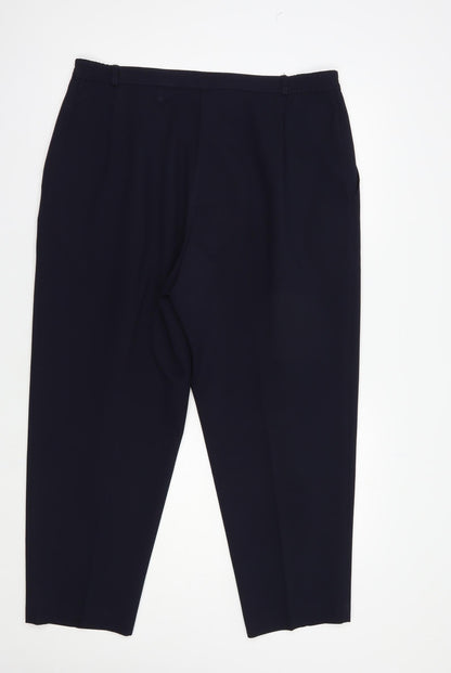 Womens UK Size 18 Marks and Spencer Regular Fit Dress Pants Blue Trousers