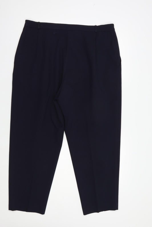 Womens UK Size 18 Marks and Spencer Regular Fit Dress Pants Blue Trousers