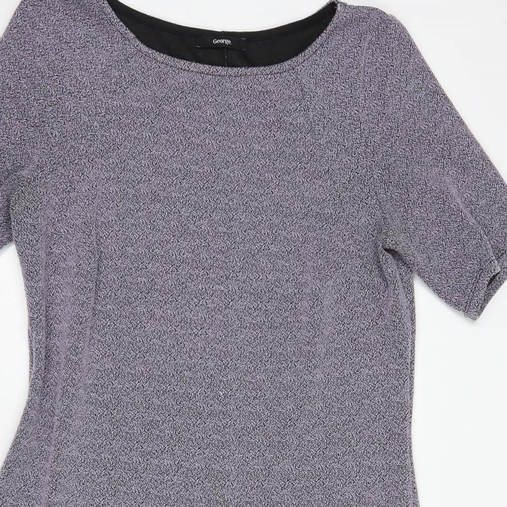 George Womens Purple  Polyester Pencil Dress  Size 12  Boat Neck Pullover