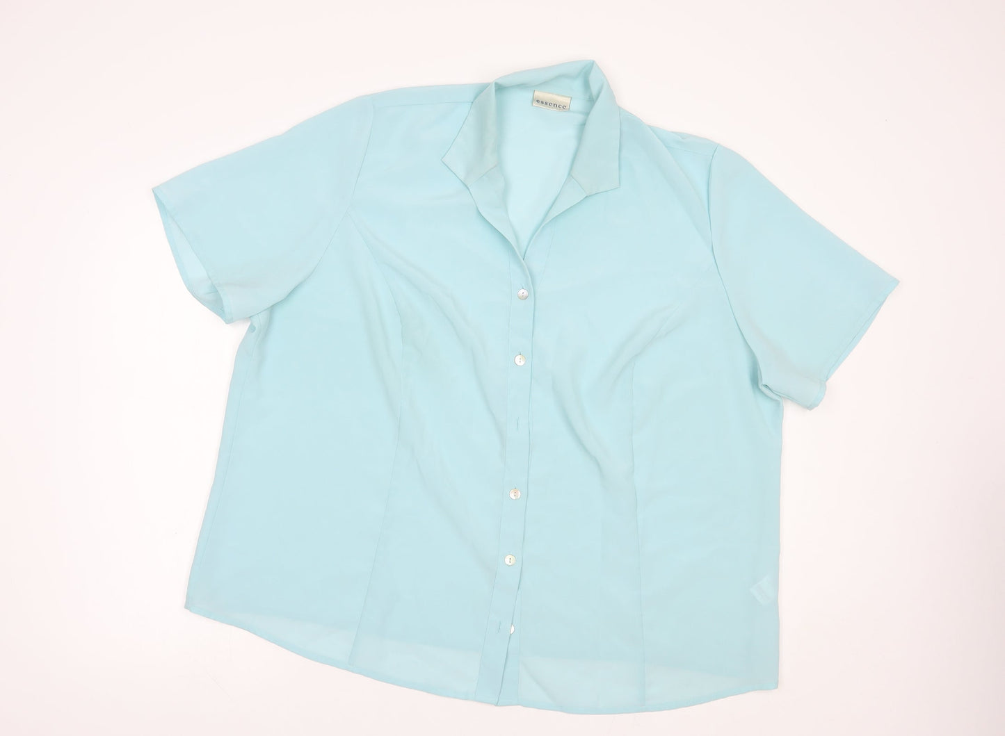 Womens UK Size 22 essence Blue Basic Button-Up