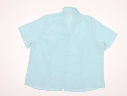 Womens UK Size 22 essence Blue Basic Button-Up