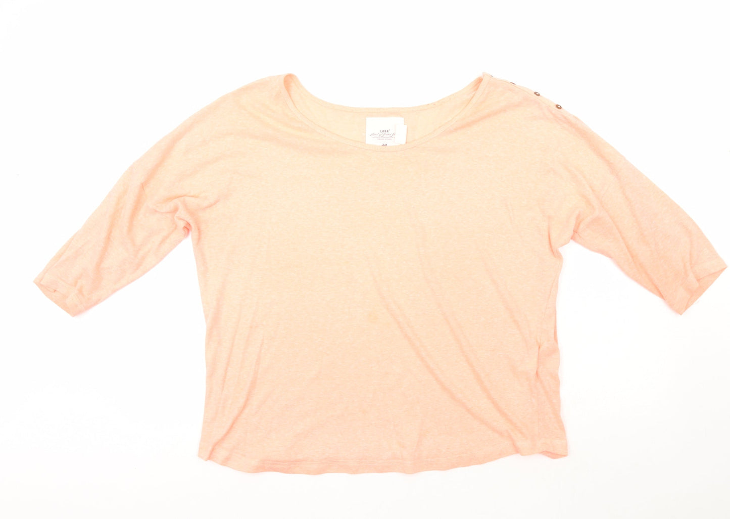 Womens UK Size 14 H&M Pink Basic T-Shirt