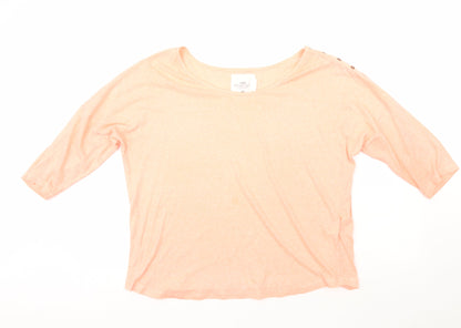 Womens UK Size 14 H&M Pink Basic T-Shirt