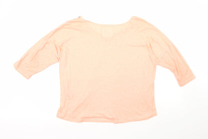 Womens UK Size 14 H&M Pink Basic T-Shirt
