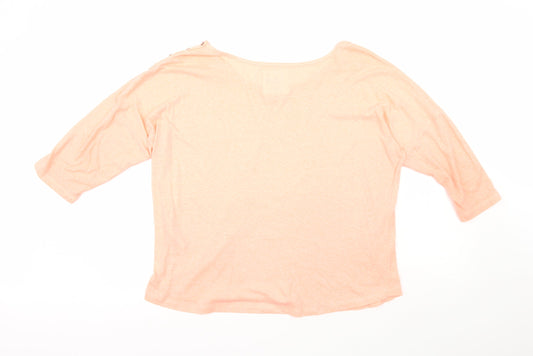 Womens UK Size 14 H&M Pink Basic T-Shirt