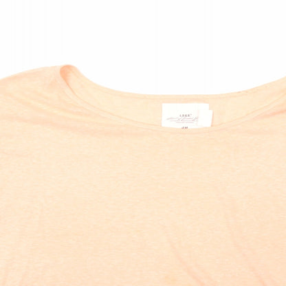 Womens UK Size 14 H&M Pink Basic T-Shirt