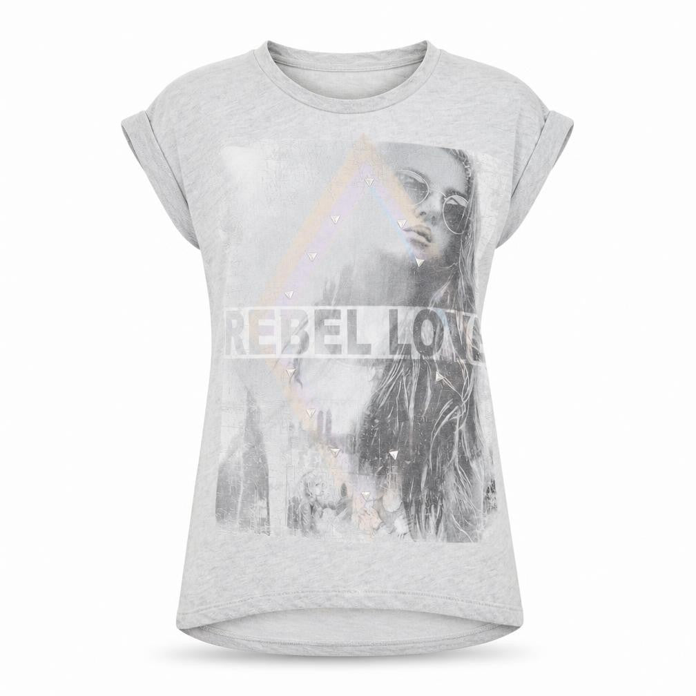 Womens UK Size 8 Internacionale Grey Basic T-Shirt