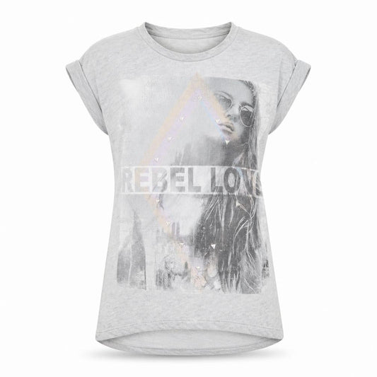 Womens UK Size 8 Internacionale Grey Basic T-Shirt