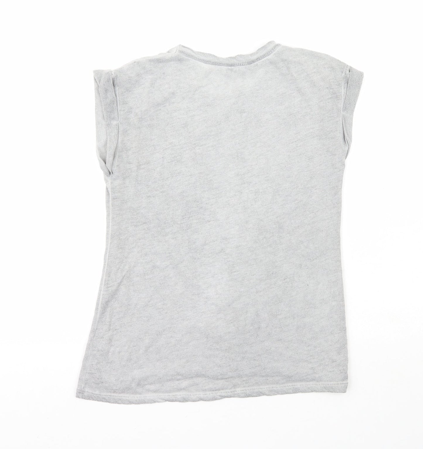Womens UK Size 8 Internacionale Grey Basic T-Shirt