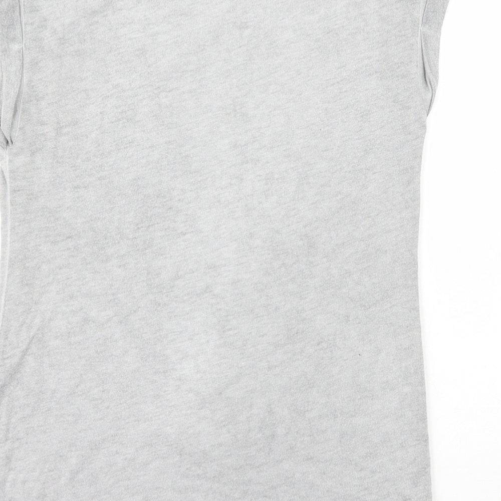 Womens UK Size 8 Internacionale Grey Basic T-Shirt