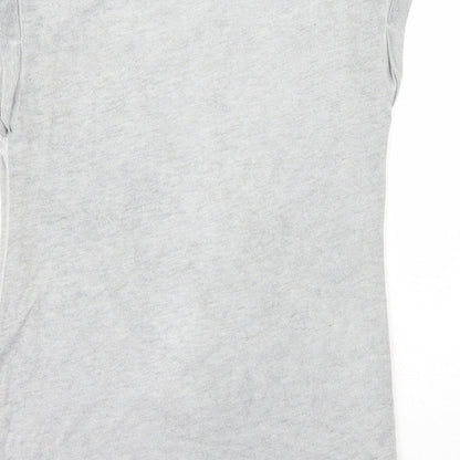 Womens UK Size 8 Internacionale Grey Basic T-Shirt