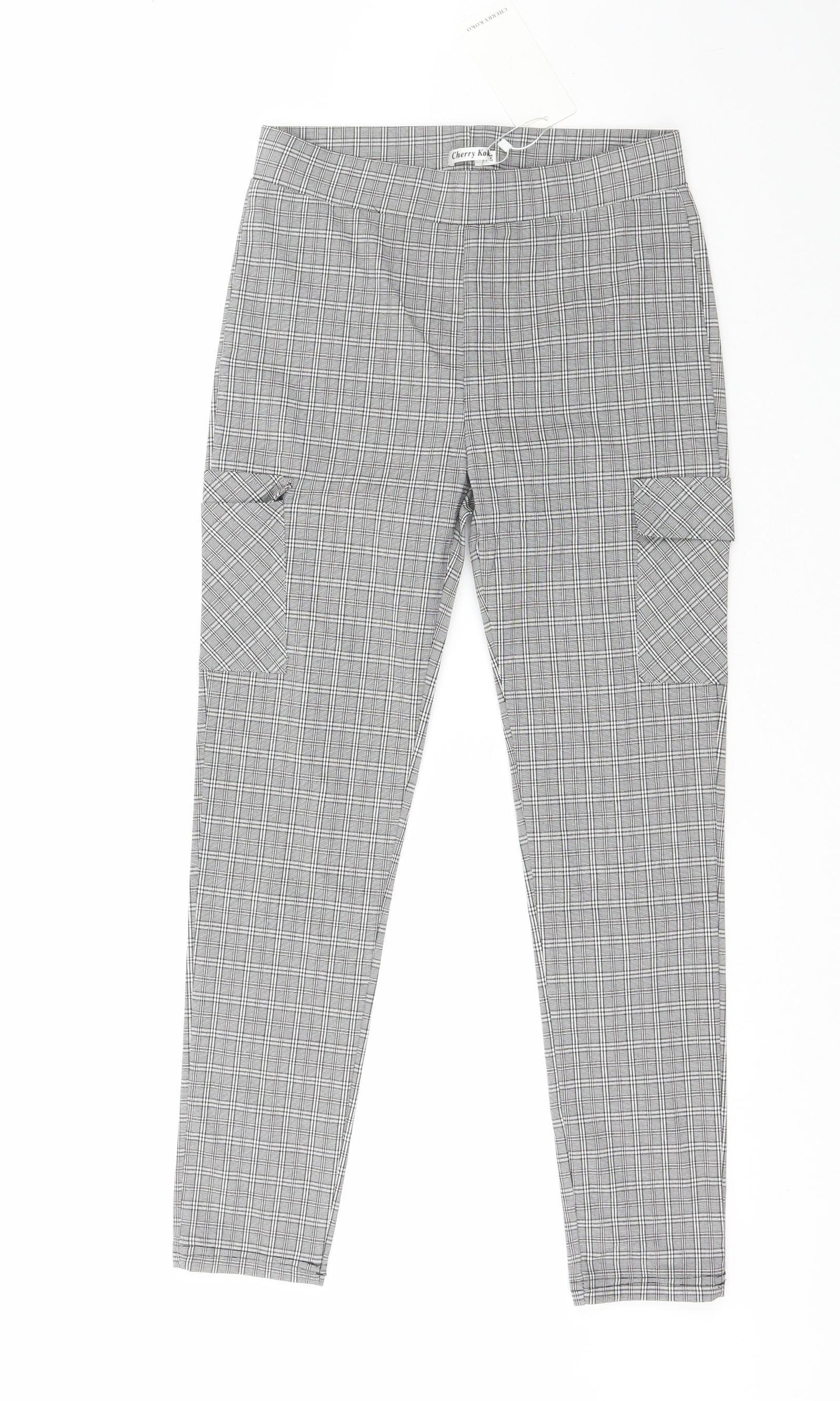 Womens UK Size M Cherry Koko Regular Fit  Grey Trousers