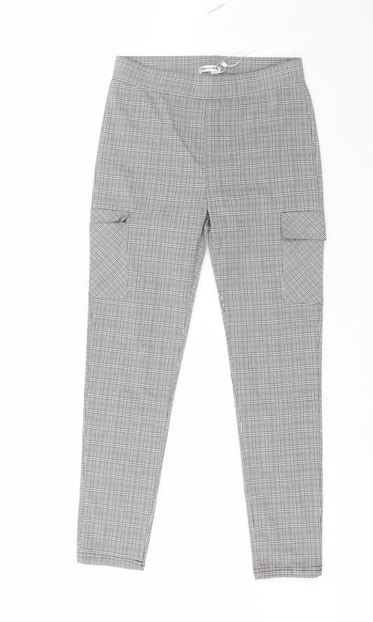 Womens UK Size M Cherry Koko Regular Fit  Grey Trousers