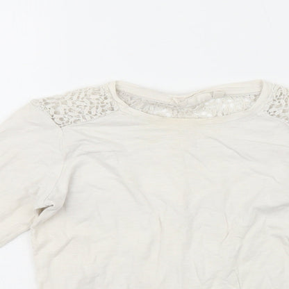 Tammy Girl  Girls White  100% Cotton Basic Casual Size 7-8 Years Crew Neck