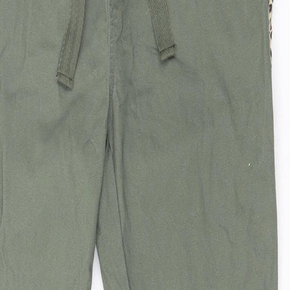 Glissade Womens Green Animal Print Cotton Trousers  Size M L27 in Regular