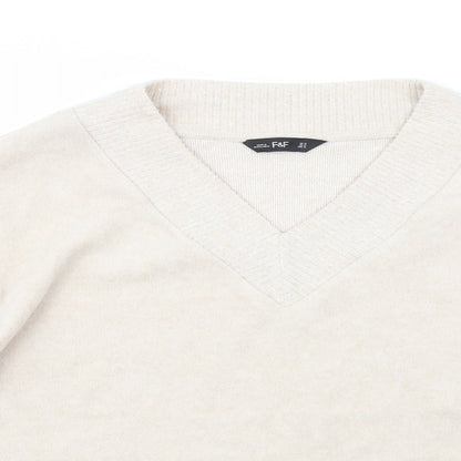 F&F Womens Beige Crew Neck  Polyester Pullover Jumper Size M