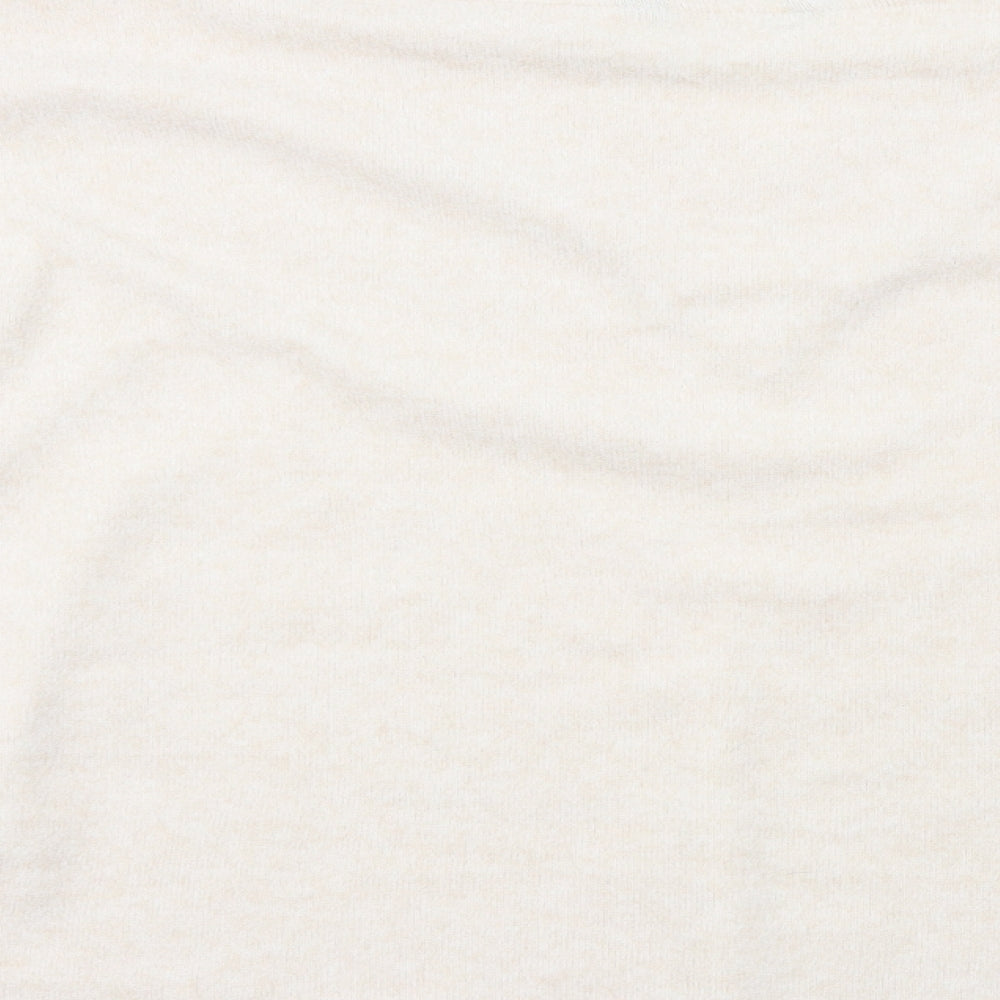 F&F Womens Beige Crew Neck  Polyester Pullover Jumper Size M