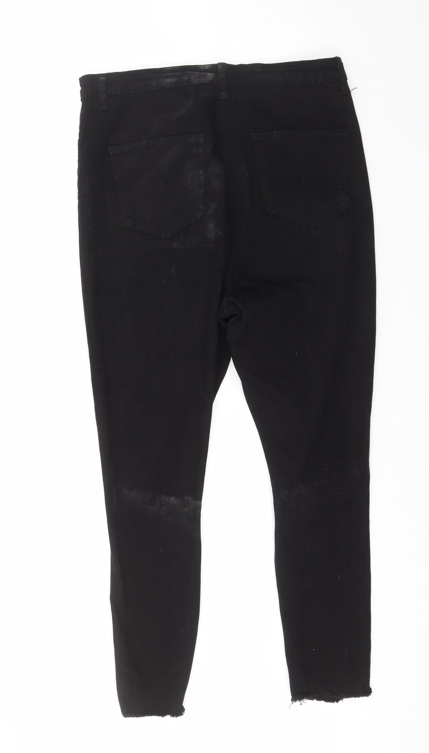 Nasty Gal Womens Black  Cotton Straight Jeans Size 12 L25 in Regular