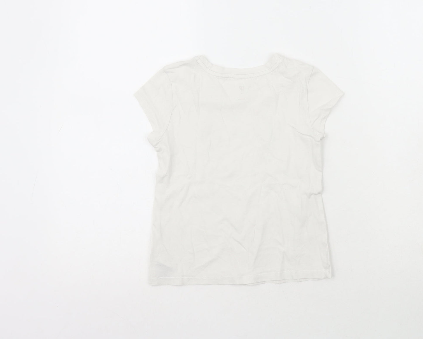 Gap Girls White  Polyester Pullover T-Shirt Size S Crew Neck  - Lama