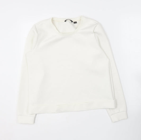 ESMARA Womens Ivory  Polyester Pullover Sweatshirt Size M