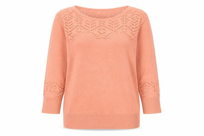 Nanette Lepore Womens Orange Round Neck  Cotton Pullover Jumper Size M