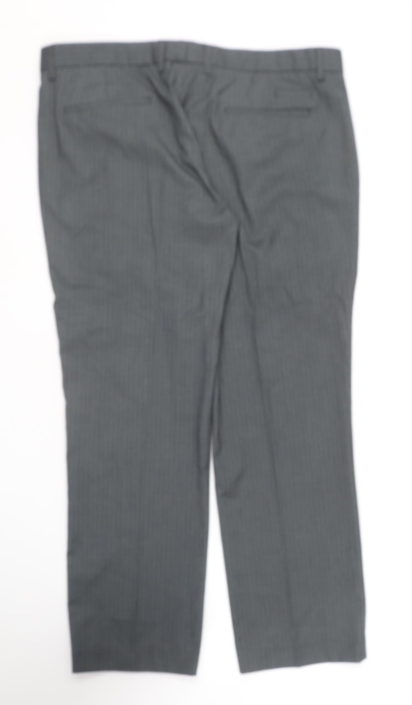 Butler & Webb  Womens Grey Striped Polyester Trousers  Size 38 in L29 in Regular