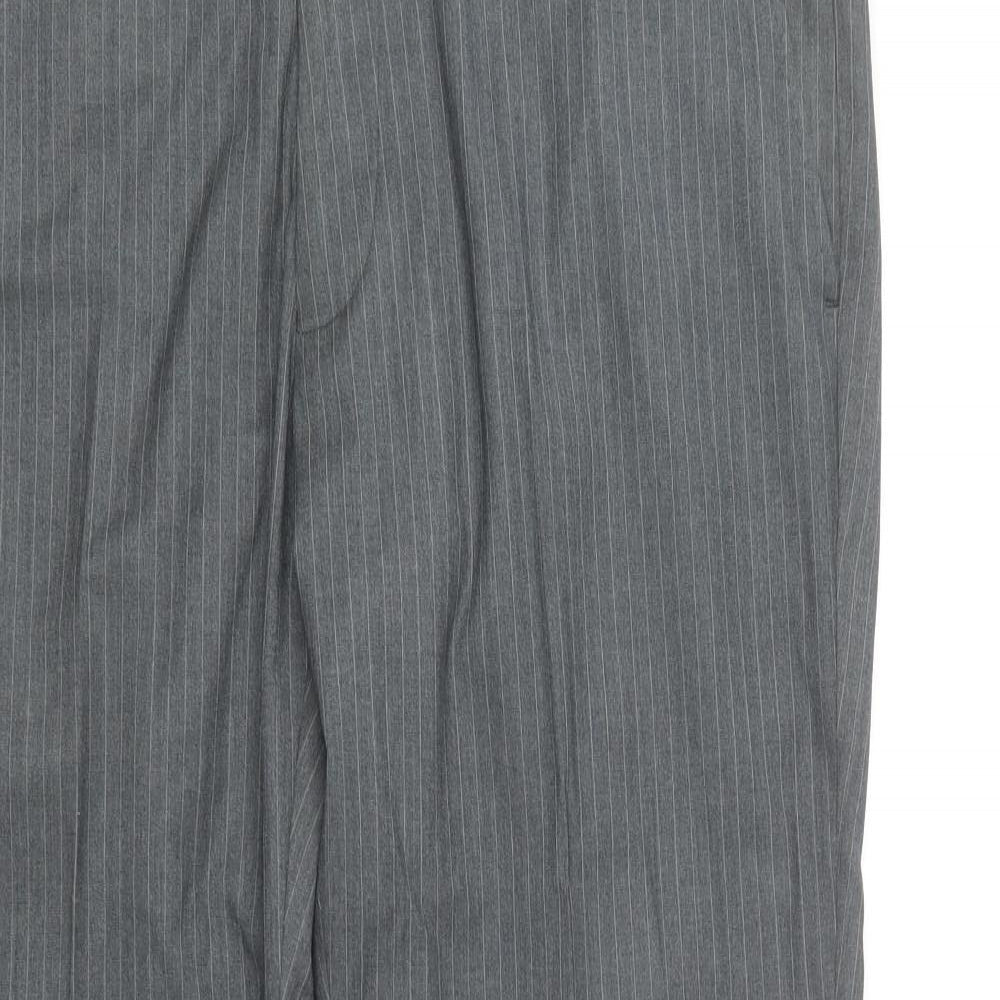 Butler & Webb  Womens Grey Striped Polyester Trousers  Size 38 in L29 in Regular