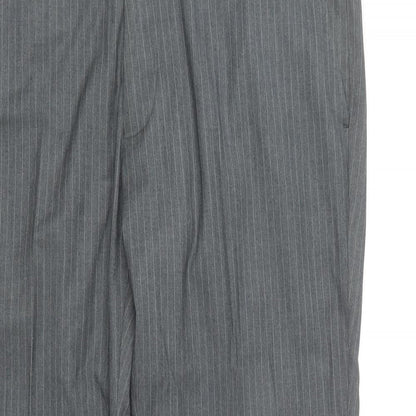 Butler & Webb  Womens Grey Striped Polyester Trousers  Size 38 in L29 in Regular