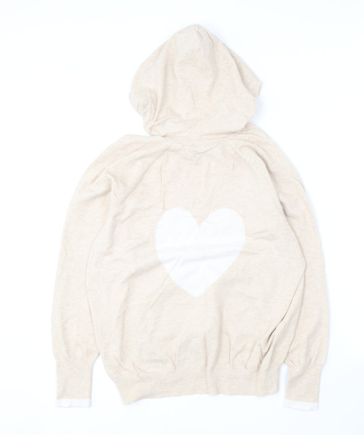 Oasis Womens Beige  Viscose Pullover Hoodie Size L