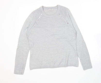 Womens UK Size 10 Marks and Spencer Grey Pullover Jumper