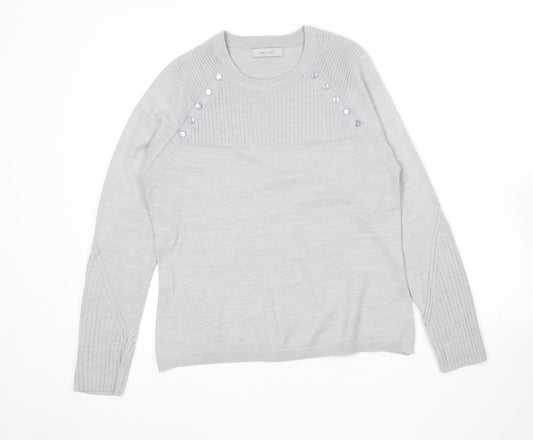 Womens UK Size 10 Marks and Spencer Grey Pullover Jumper