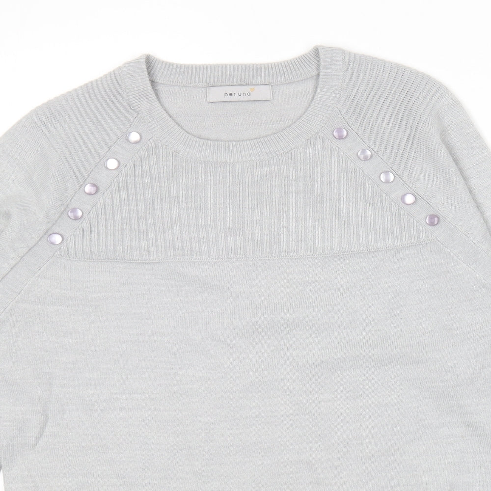 Womens UK Size 10 Marks and Spencer Grey Pullover Jumper
