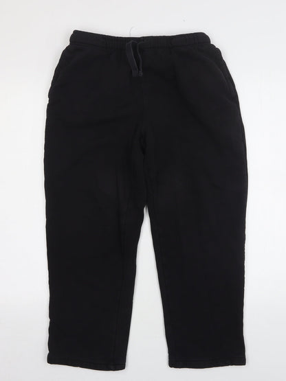 Mens UK Size M Easy Regular Fit Sweatpants Black Trousers
