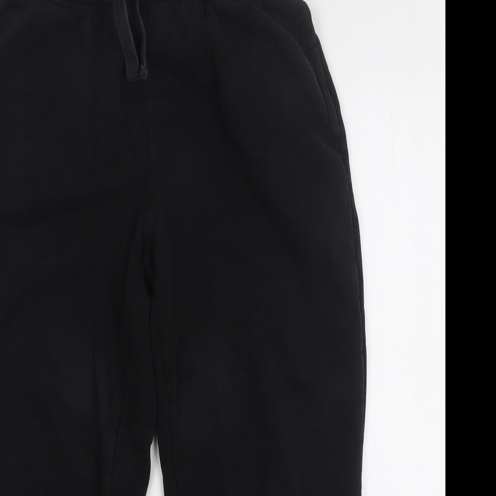 Mens UK Size M Easy Regular Fit Sweatpants Black Trousers