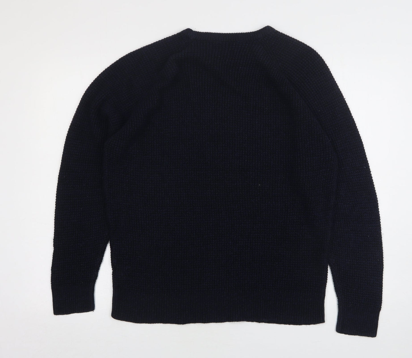 Pep&Co Mens Blue Round Neck  Acrylic Pullover Jumper Size L