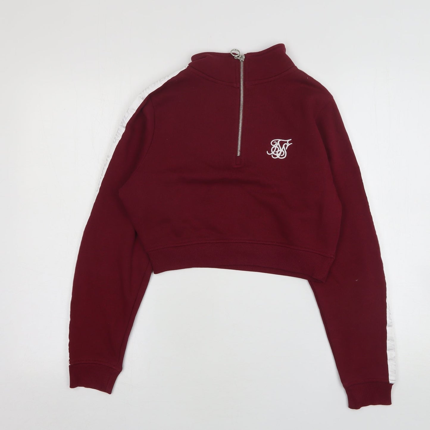 SikSilk Womens Purple  Cotton Pullover Sweatshirt Size 8   - Cropped