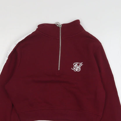 SikSilk Womens Purple  Cotton Pullover Sweatshirt Size 8   - Cropped