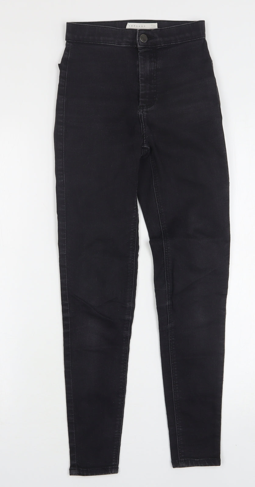 Topshop Womens Black  Cotton Skinny Jeans Size 24 in L28 in Regular
