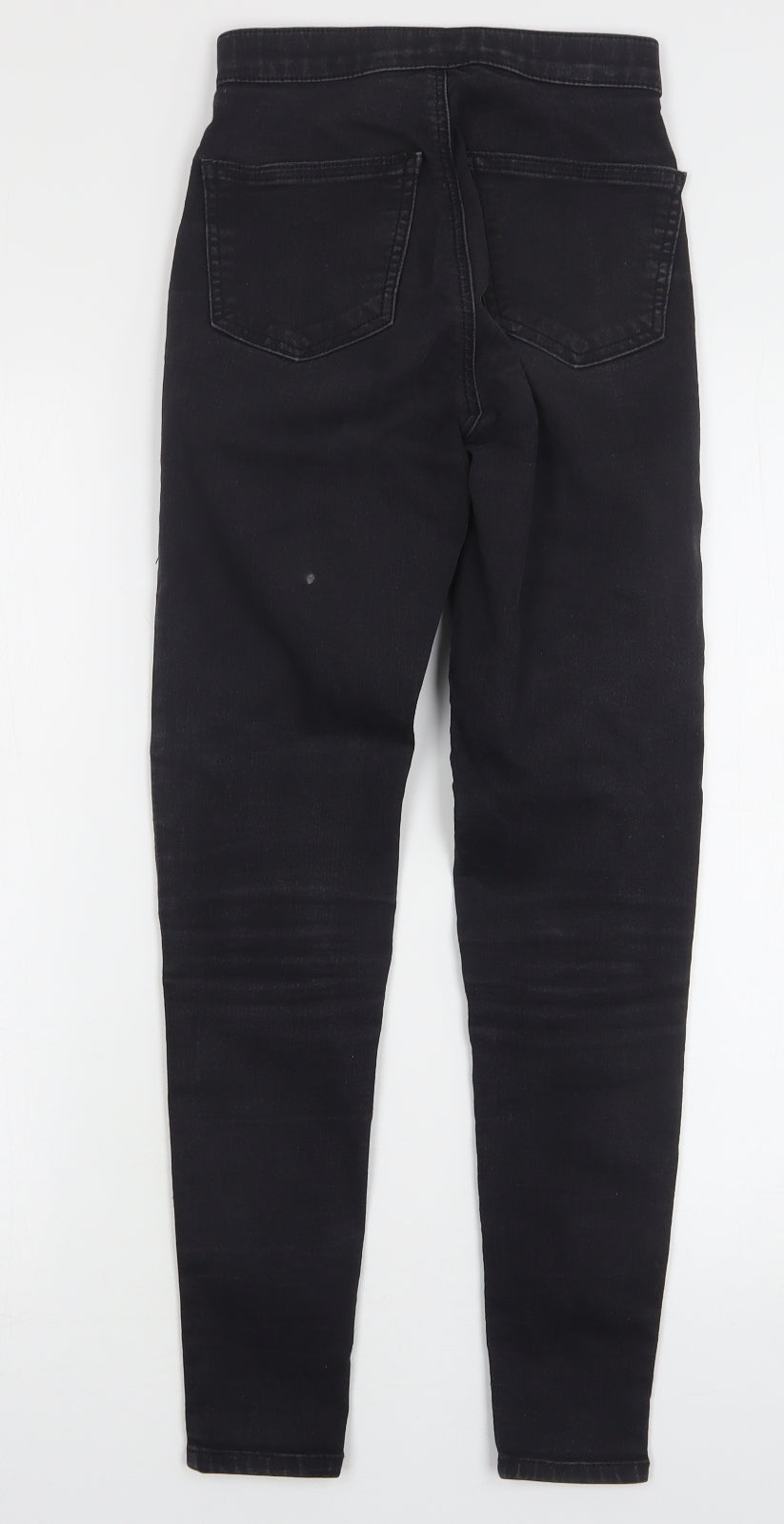 Topshop Womens Black  Cotton Skinny Jeans Size 24 in L28 in Regular