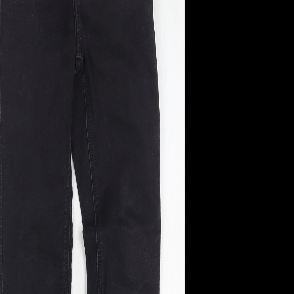 Topshop Womens Black  Cotton Skinny Jeans Size 24 in L28 in Regular