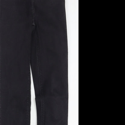 Topshop Womens Black  Cotton Skinny Jeans Size 24 in L28 in Regular