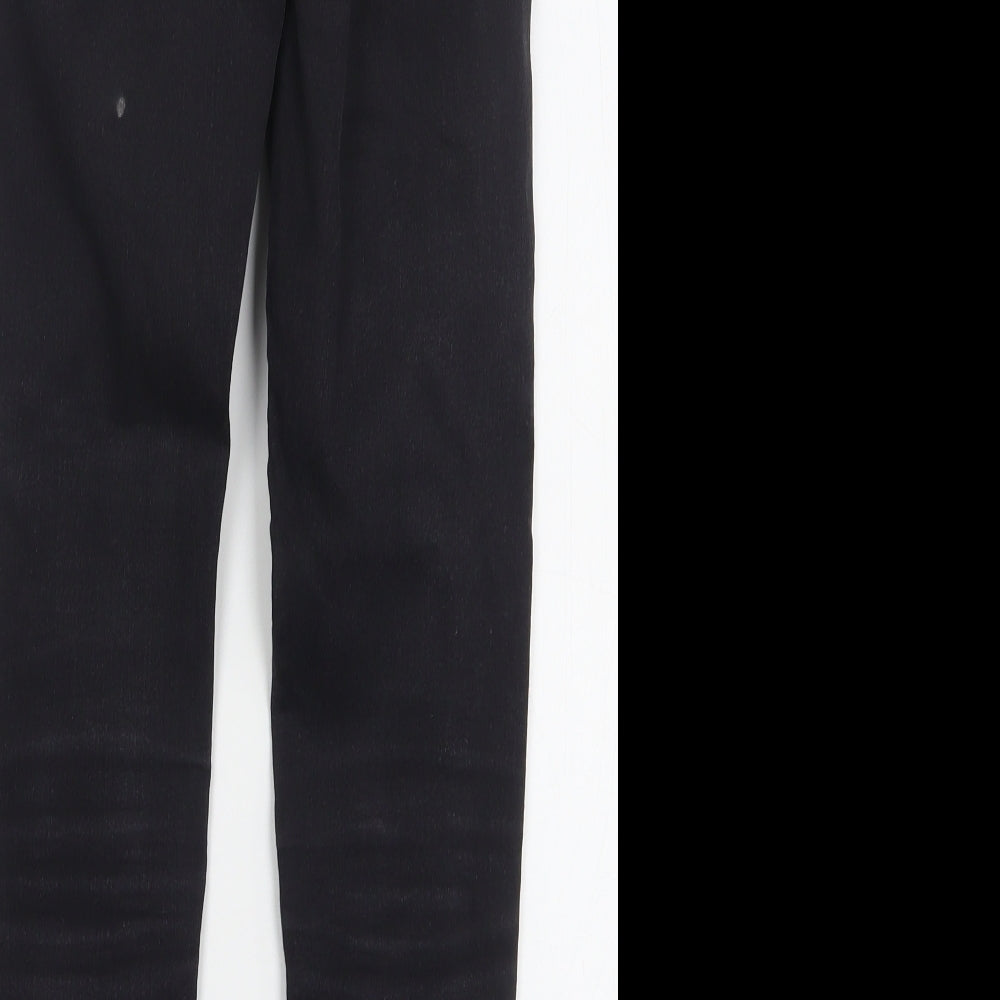 Topshop Womens Black  Cotton Skinny Jeans Size 24 in L28 in Regular