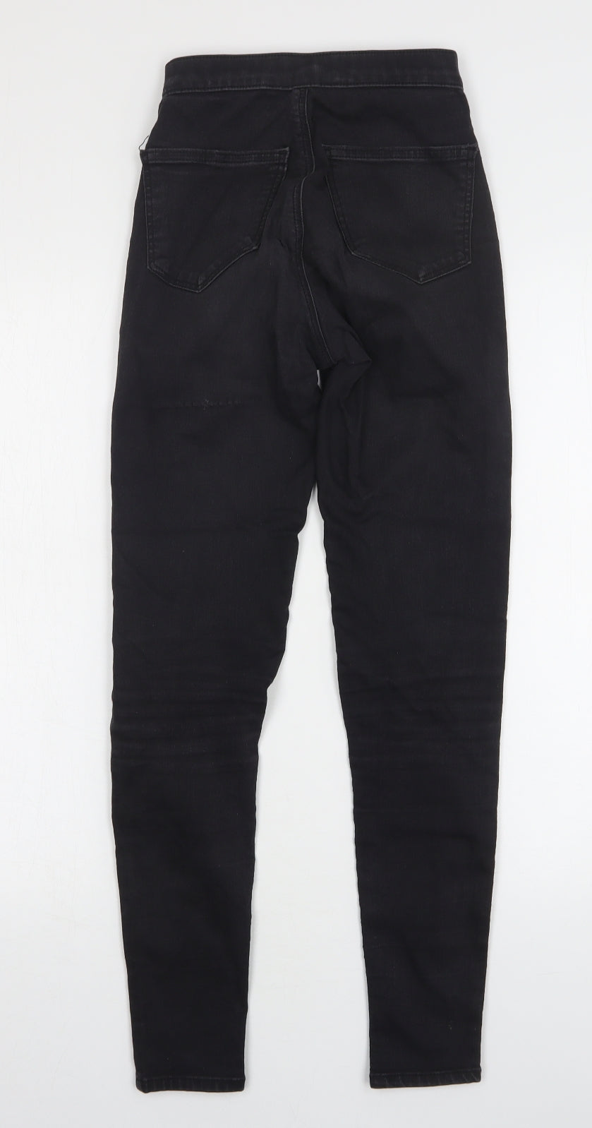 Topshop Womens Black  Cotton Skinny Jeans Size 24 in L29 in Regular