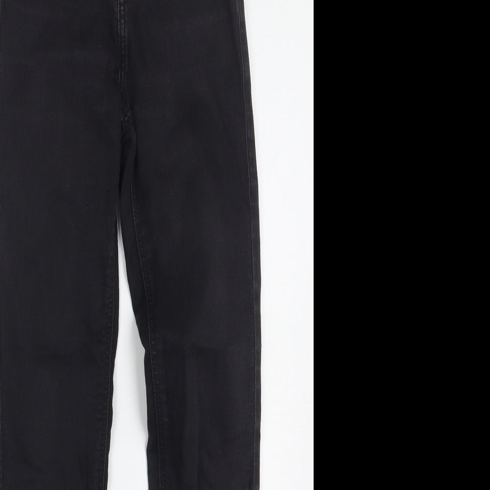 Topshop Womens Black  Cotton Skinny Jeans Size 24 in L29 in Regular