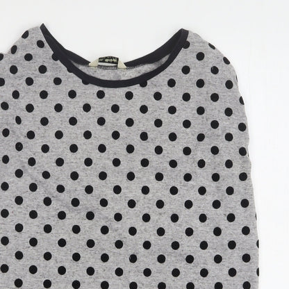 Miss Selfridge Womens Grey Polka Dot Polyester Basic Tank Size 10 Round Neck