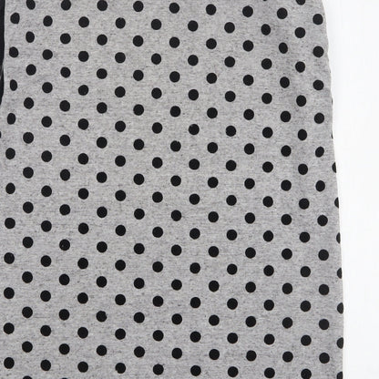 Miss Selfridge Womens Grey Polka Dot Polyester Basic Tank Size 10 Round Neck