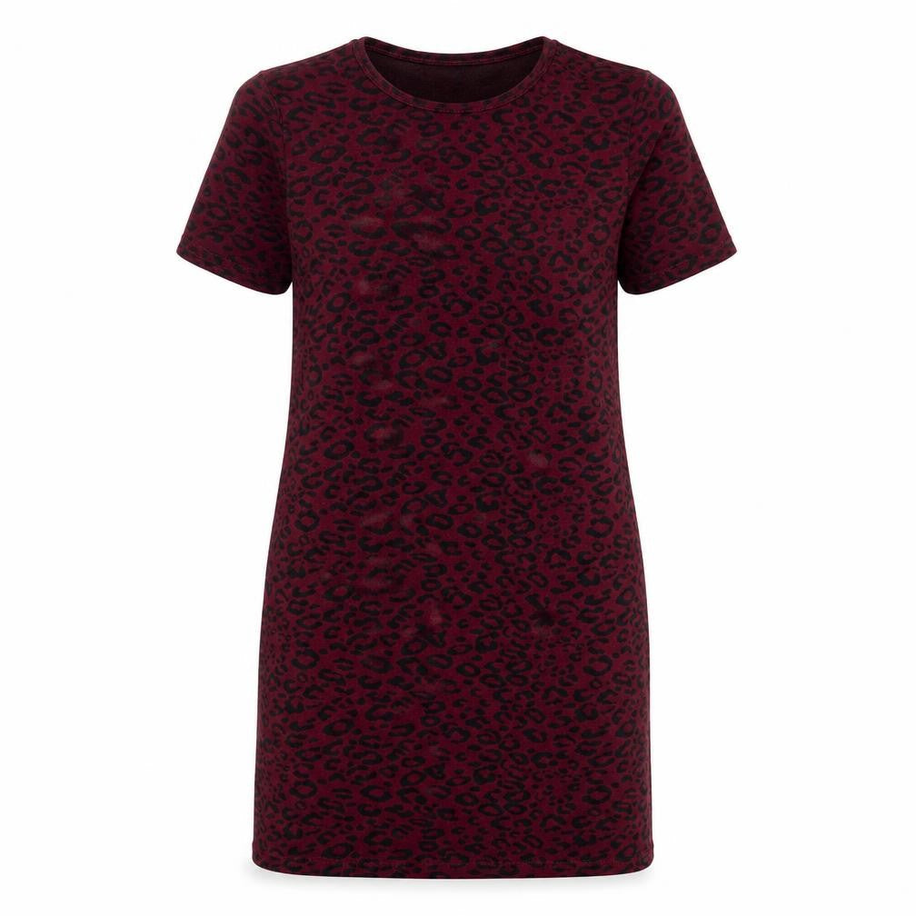 New Look Womens Purple Animal Print Polyester Jumper Dress  Size 8  Round Neck