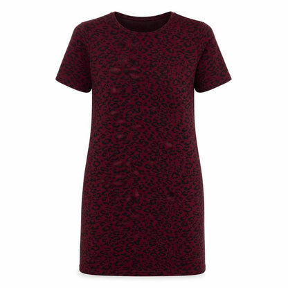 New Look Womens Purple Animal Print Polyester Jumper Dress  Size 8  Round Neck