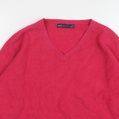 Womens UK Size XS Marks and Spencer Pink Pullover Jumper