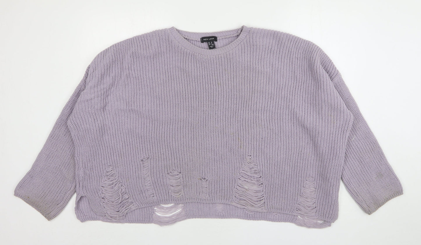 Womens UK Size M New Look Purple Pullover Jumper